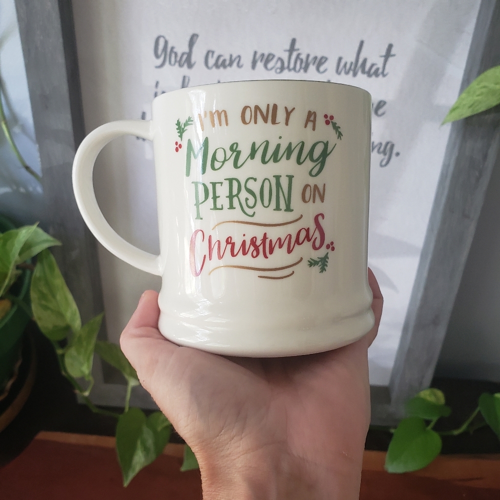 Threshold Christmas mug NEW "Im only a morning person on Christmas"